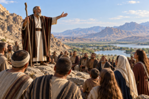 Moses Addressing the Desert Gathering