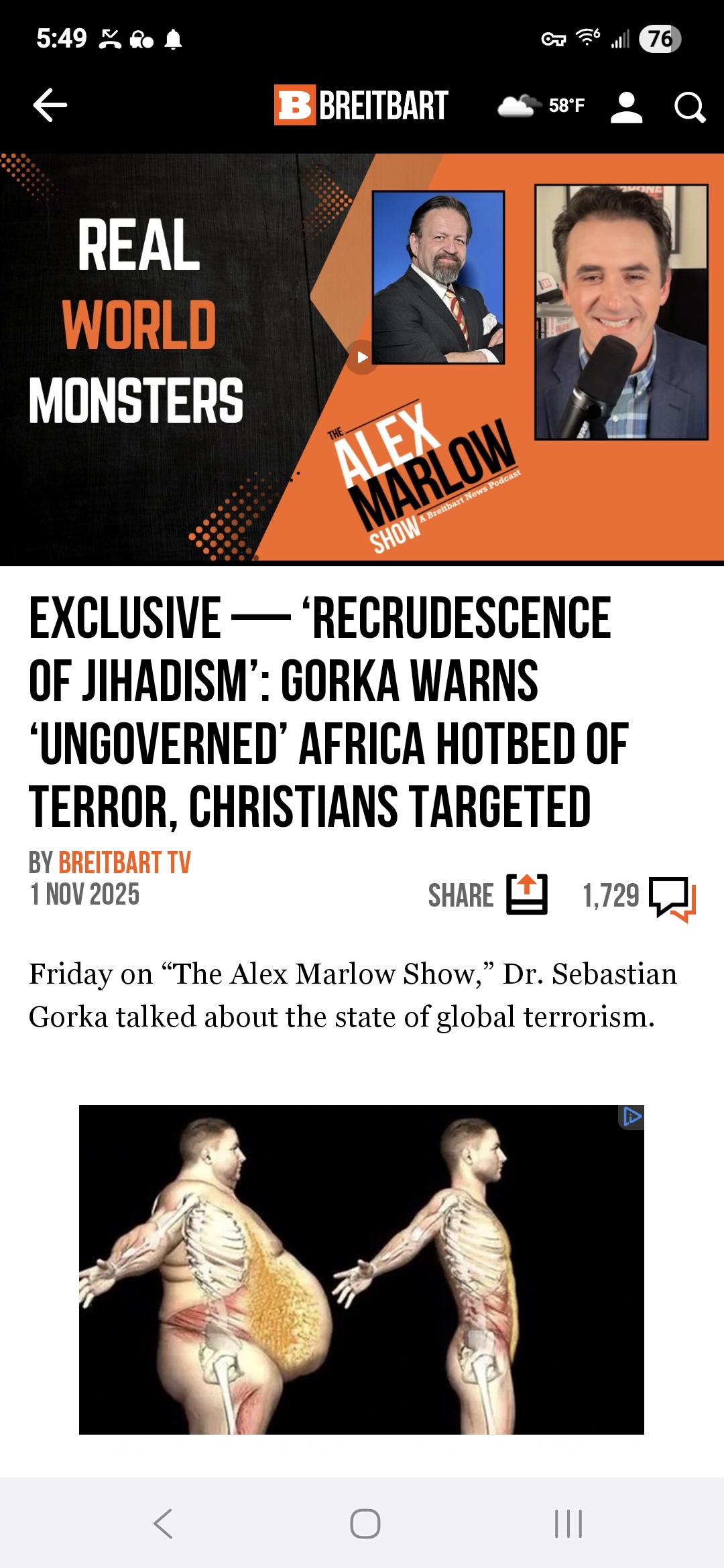 Exclusive &mdash; &lsquo;Recrudescence of Jihadism&rsquo;: Gorka Warns &lsquo;Ungoverned&rsquo; Africa Hotbed of Terror, Christians Targeted