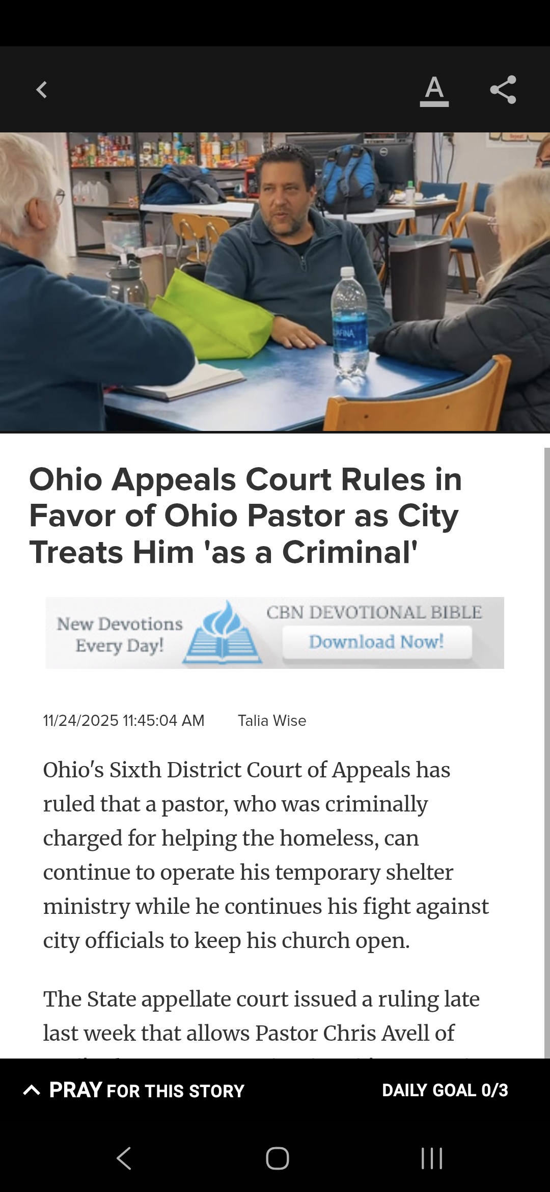 Ohio Appeals Court Rules in Favor of Ohio Pastor as City Treats Him ‘as a Criminal’