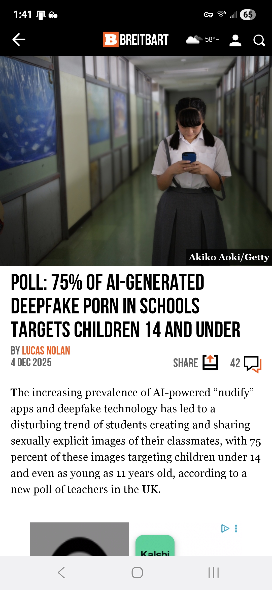 Poll: 75% of AI-Generated Deepfake Porn in Schools Targets Children 14 and Under