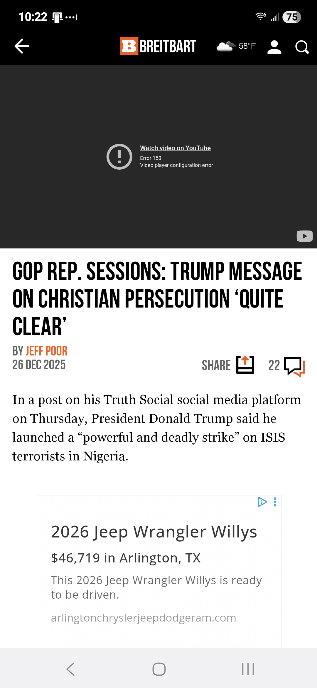 GOP Rep. Sessions: Trump Message on Christian Persecution &lsquo;Quite Clear&rsquo;