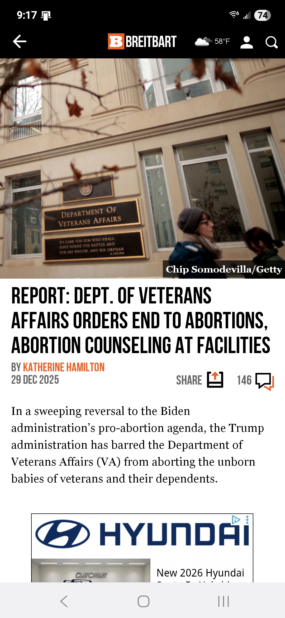 Report: Dept. of Veterans Affairs Orders End to Abortions, Abortion Counseling at Facilities