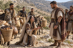 Abigail meeting David with provisions