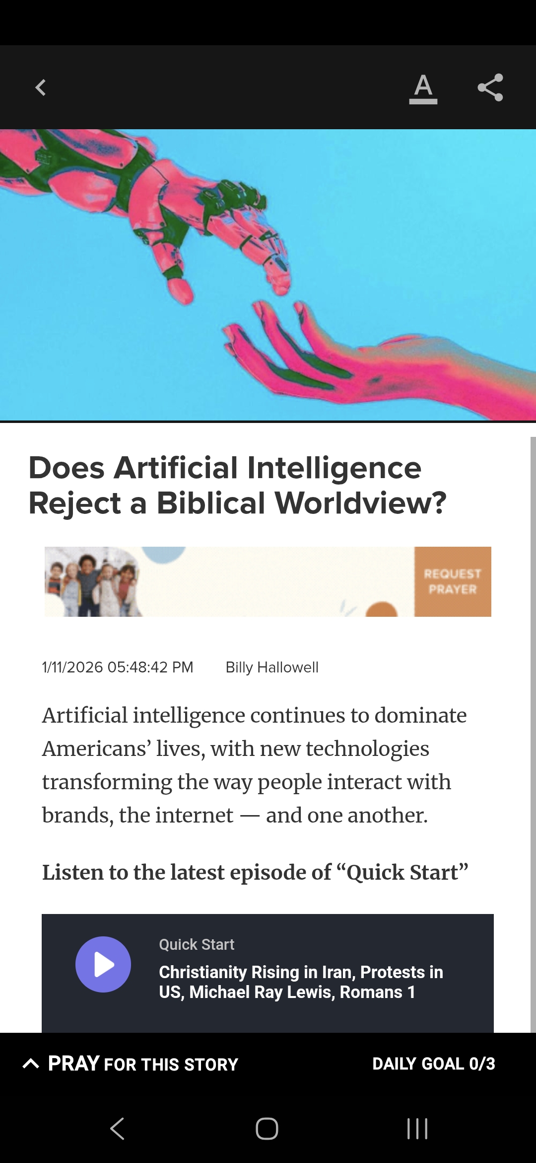 Does Artificial Intelligence Reject a Biblical Worldview?