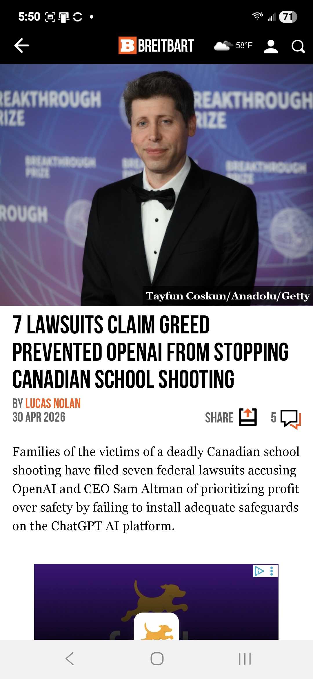 7 Lawsuits Claim Greed Prevented OpenAI from Stopping Canadian School Shooting