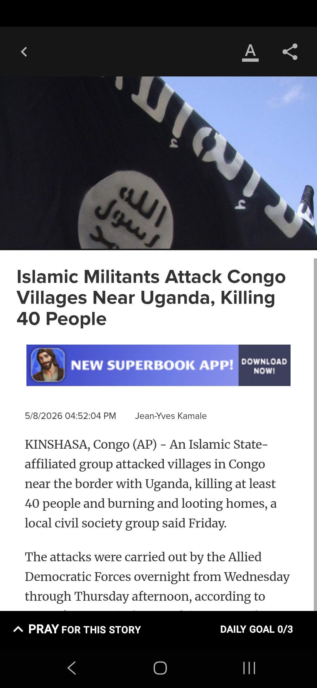 Islamic Militants Attack Congo Villages Near Uganda, Killing 40 People