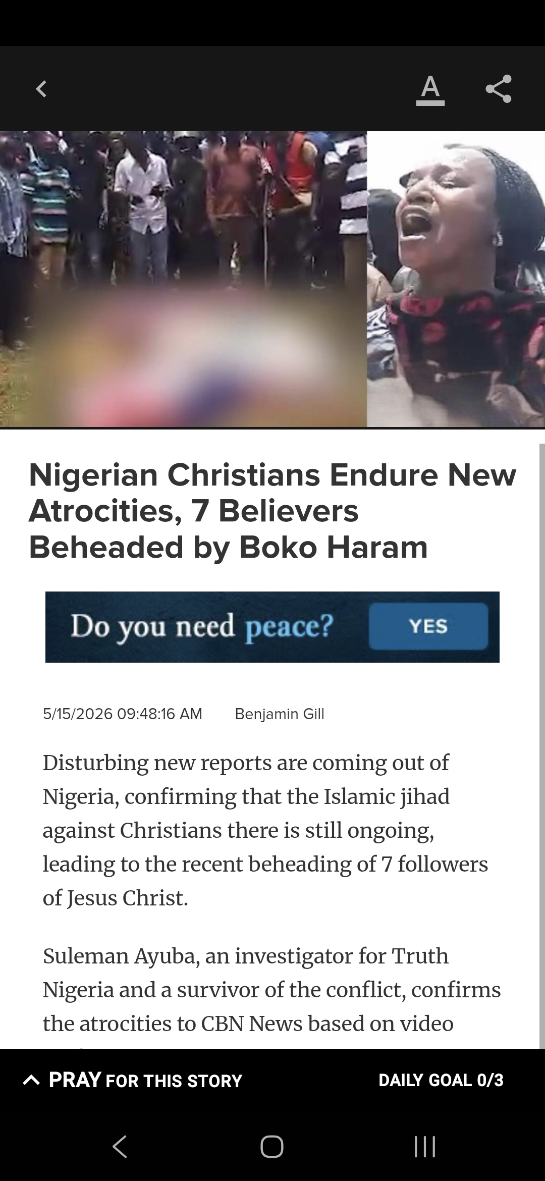 Nigerian Christians Endure New Atrocities, 7 Believers Beheaded by Boko Haram