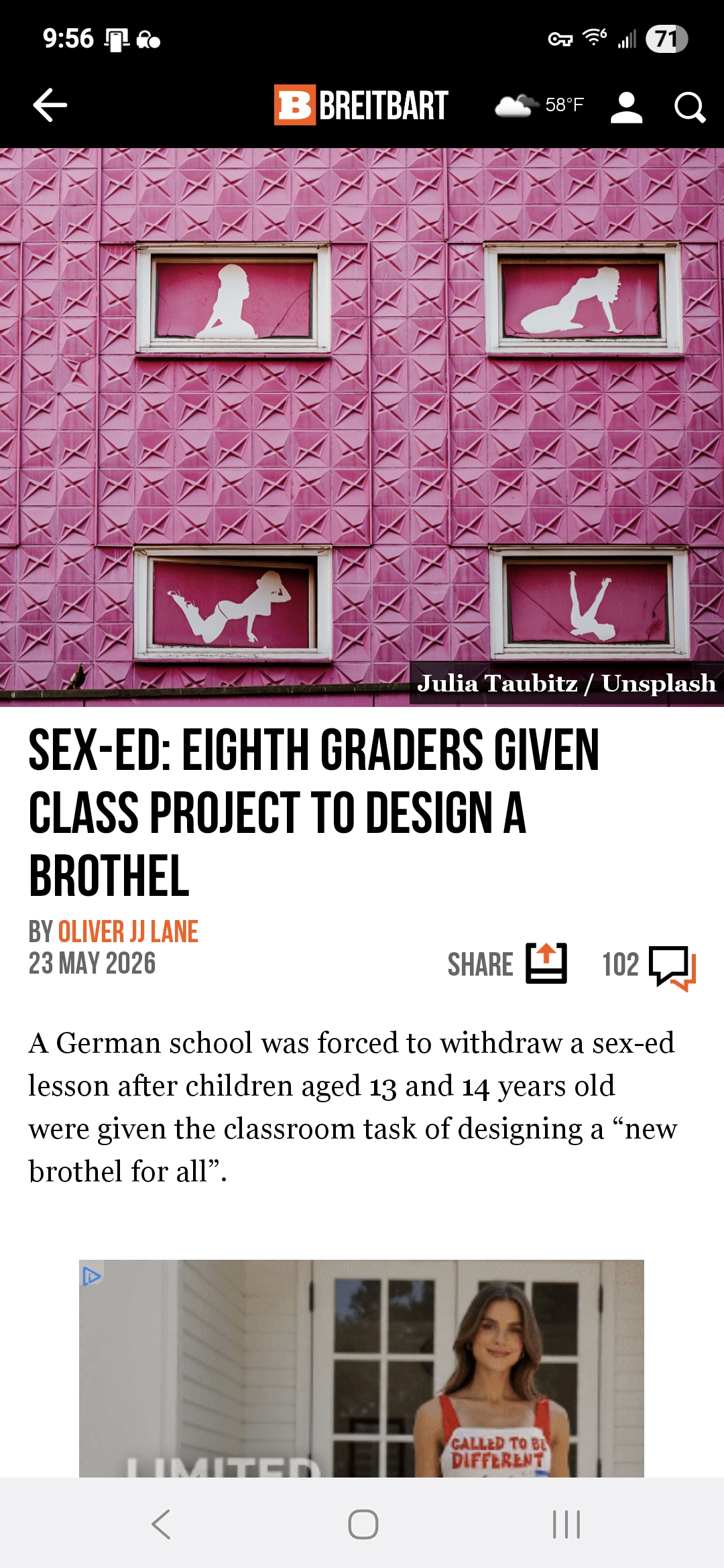 Sex-Ed: Eighth Graders Given Class Project to Design a Brothel