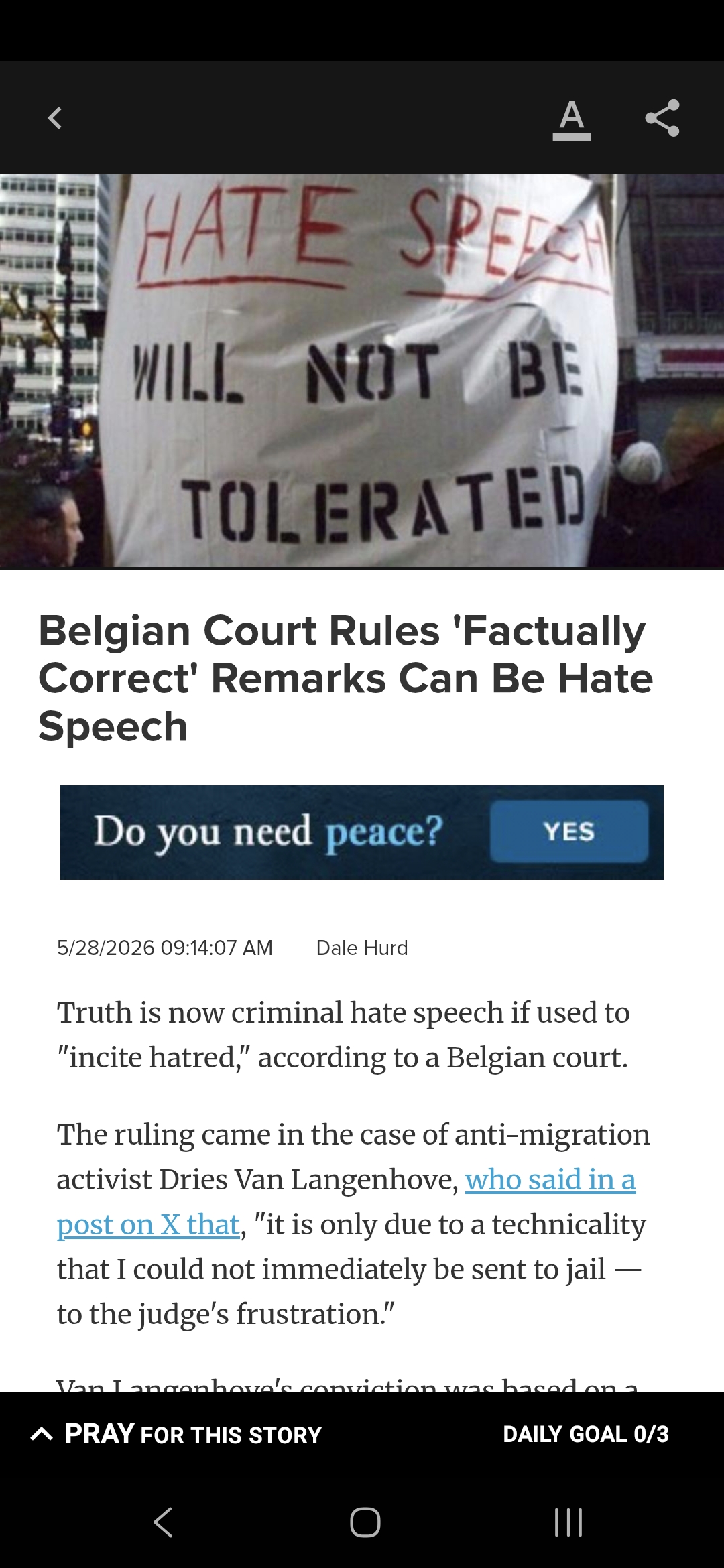 Belgian Court Rules ‘Factually Correct’ Remarks Can Be Hate Speech