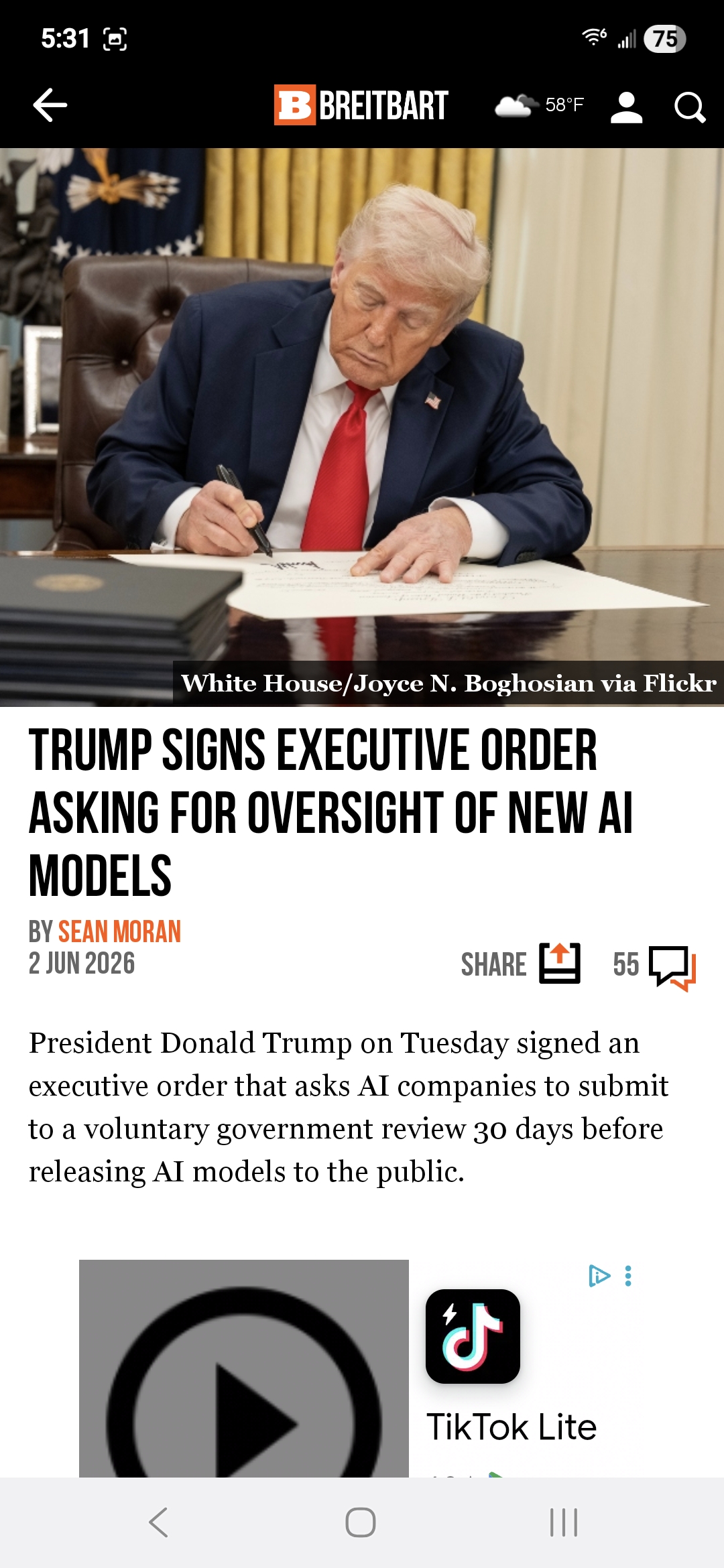 Trump Signs Executive Order Asking for Oversight of New AI Models
