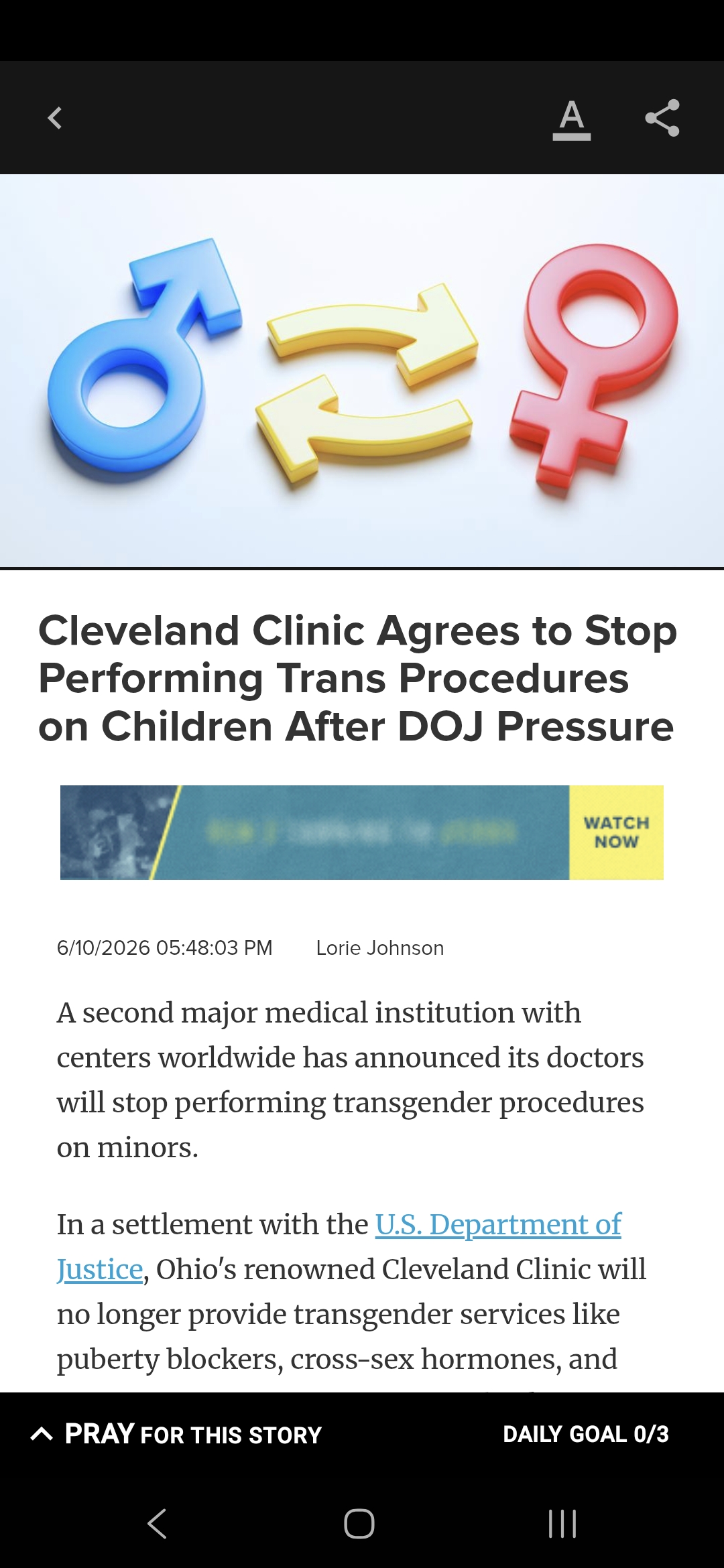 Cleveland Clinic Agrees to Stop Performing Trans Procedures on Children After DOJ Pressure