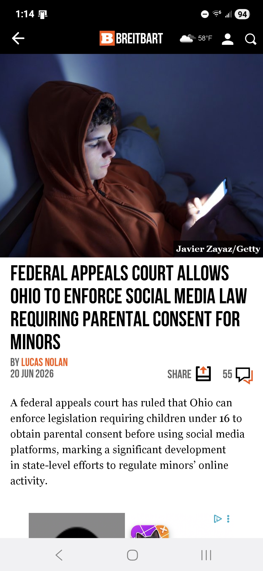 Federal Appeals Court Allows Ohio to Enforce Social Media Law Requiring Parental Consent for Minors