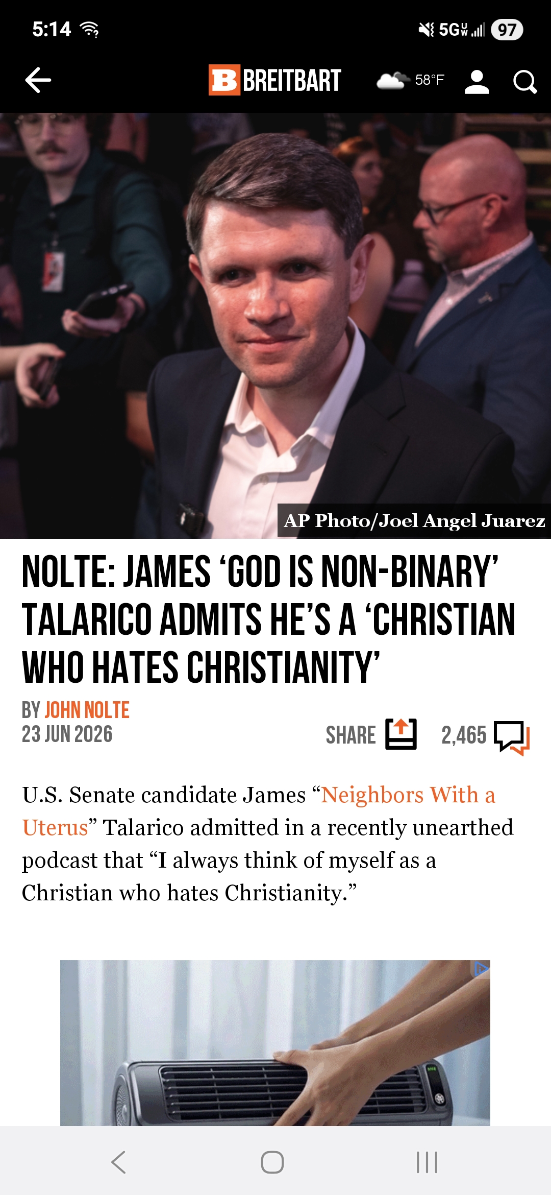 Nolte: James &lsquo;God Is Non-Binary&rsquo; Talarico Admits He&rsquo;s a &lsquo;Christian Who Hates Christianity&rsquo;