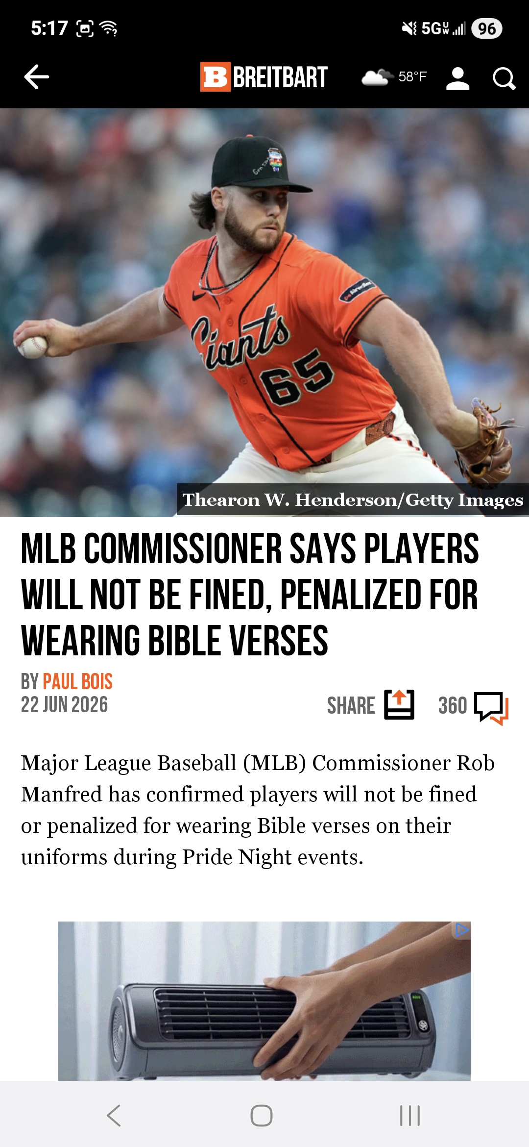 MLB Commissioner Says Players Will Not Be Fined, Penalized for Wearing Bible Verses