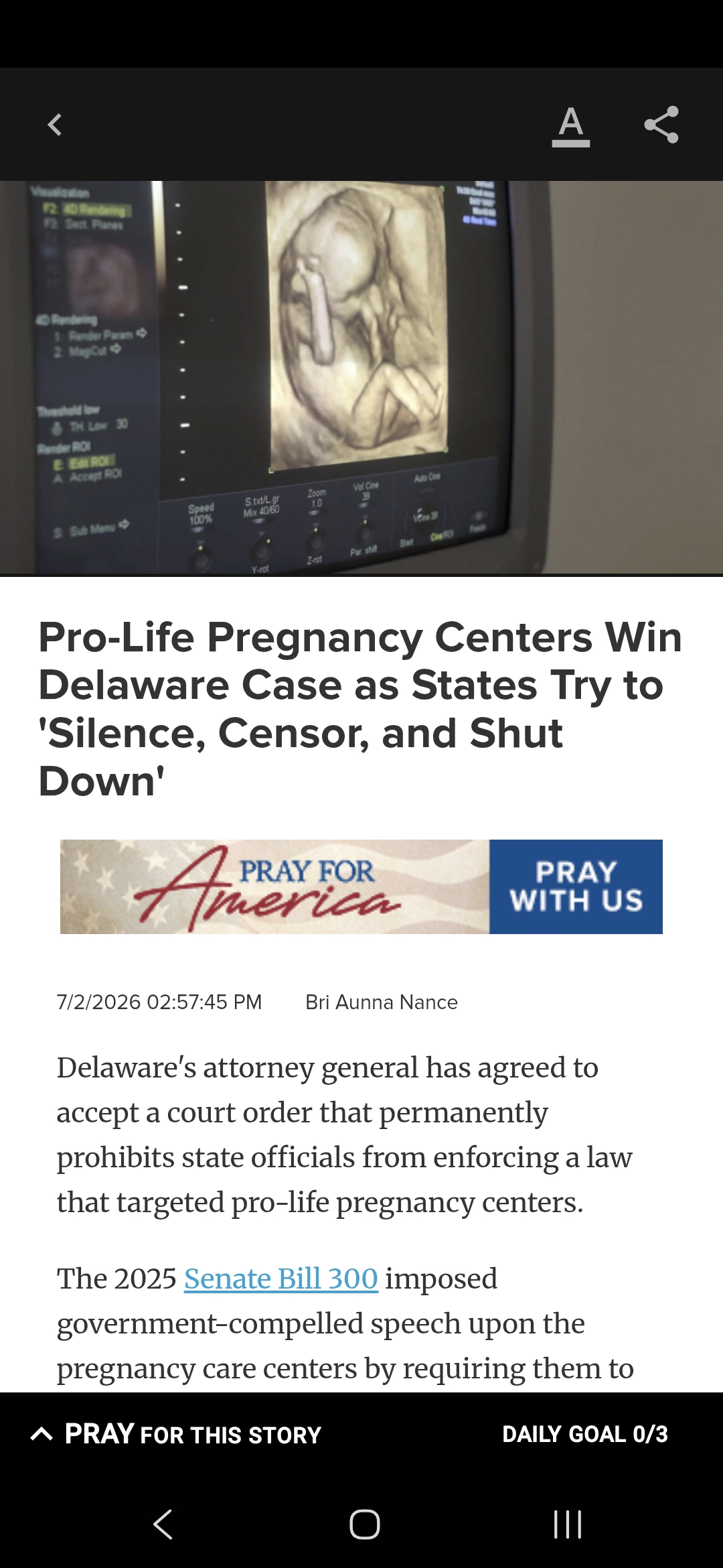 Pro-Life Pregnancy Centers Win Delaware Case as States Try to ‘Silence, Censor, and Shut Down’