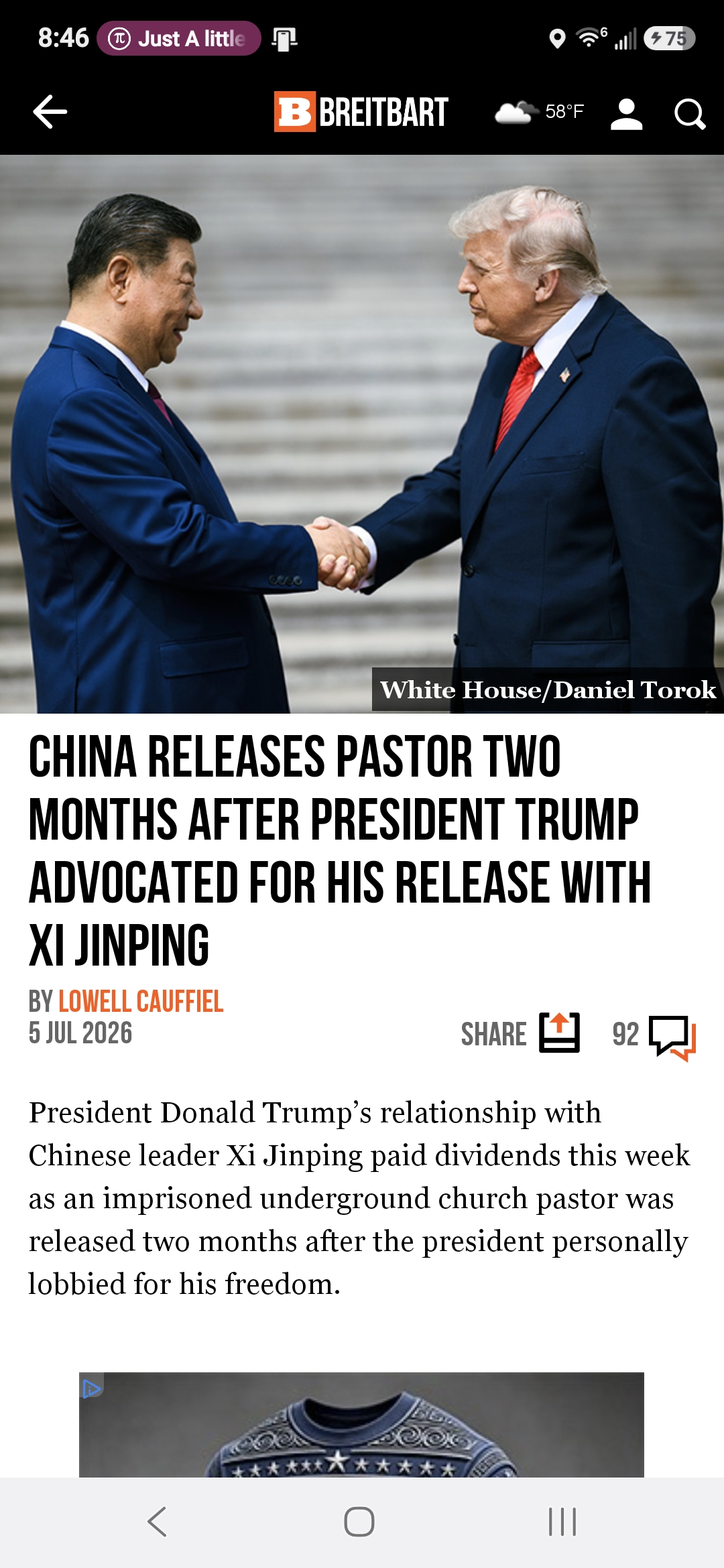 China Releases Pastor Two Months After President Trump Advocated for His Release with Xi Jinping