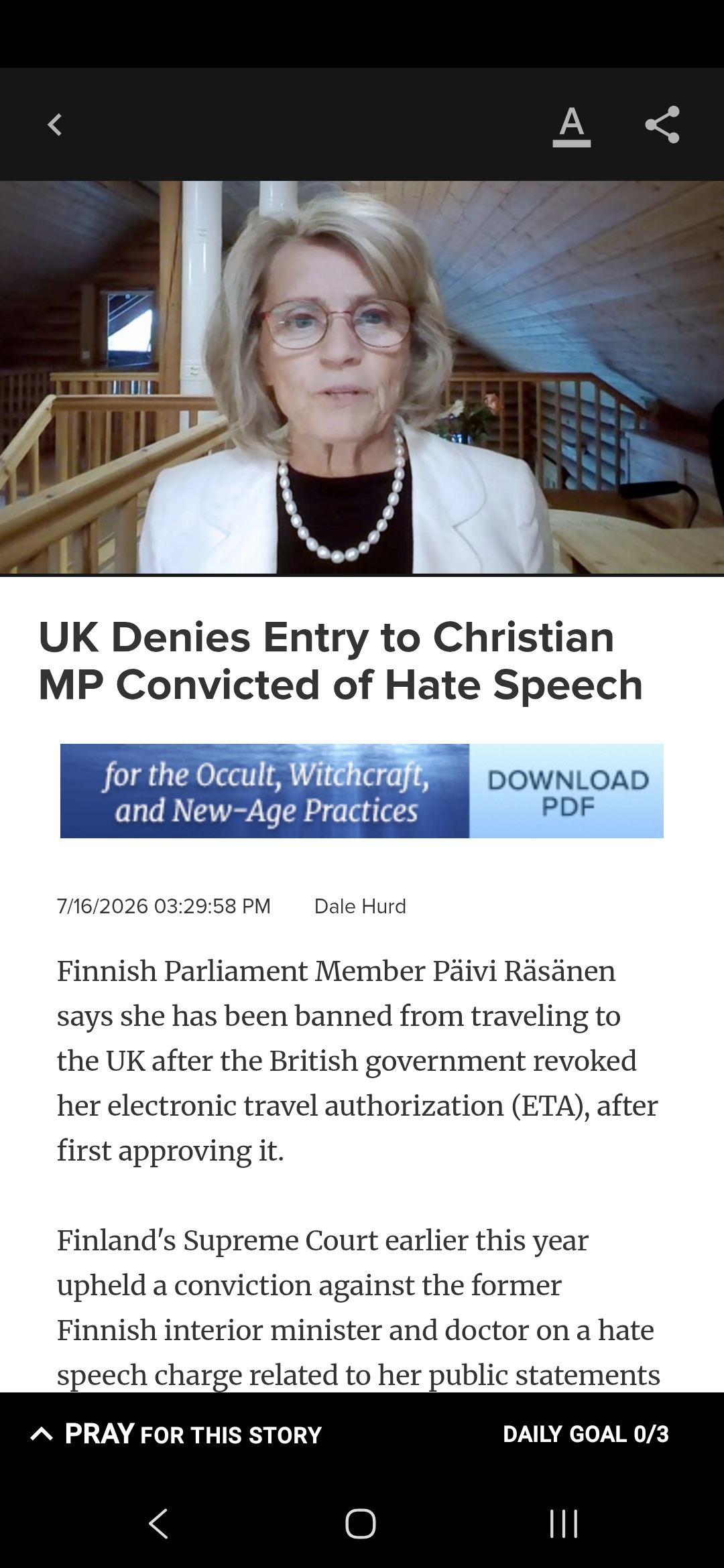 UK Denies Entry to Christian MP Convicted of Hate Speech