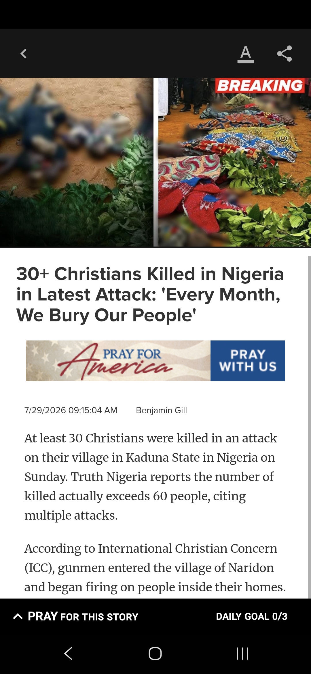 30+ Christians Killed in Nigeria in Latest Attack: ‘Every Month, We Bury Our People’
