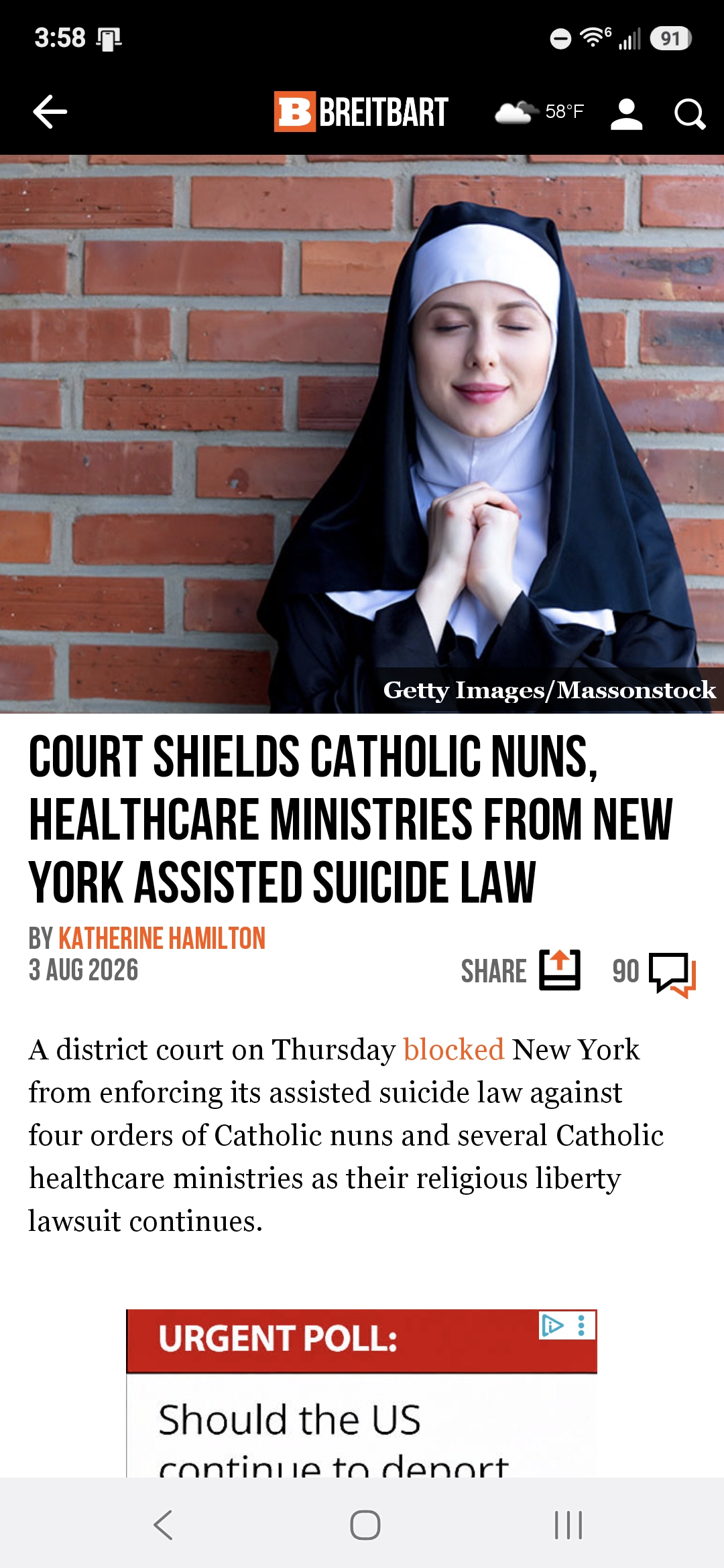 Court Shields Catholic Nuns, Healthcare Ministries from New York Assisted Suicide Law