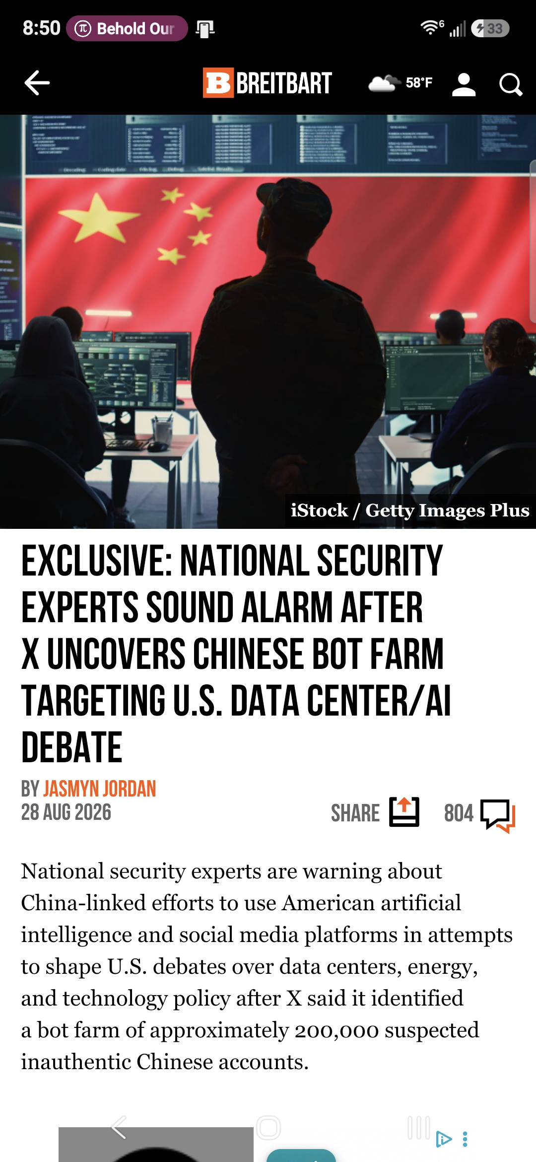 EXCLUSIVE: National Security Experts Sound Alarm After X Uncovers Chinese Bot Farm Targeting U.S. Data Center/AI Debate