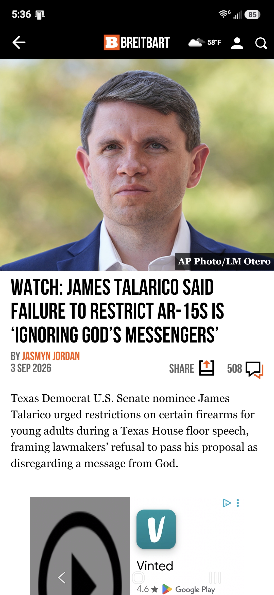 James Talarico Said Failure to Restrict AR-15s Is &lsquo;Ignoring God&rsquo;s Messengers&rsquo;