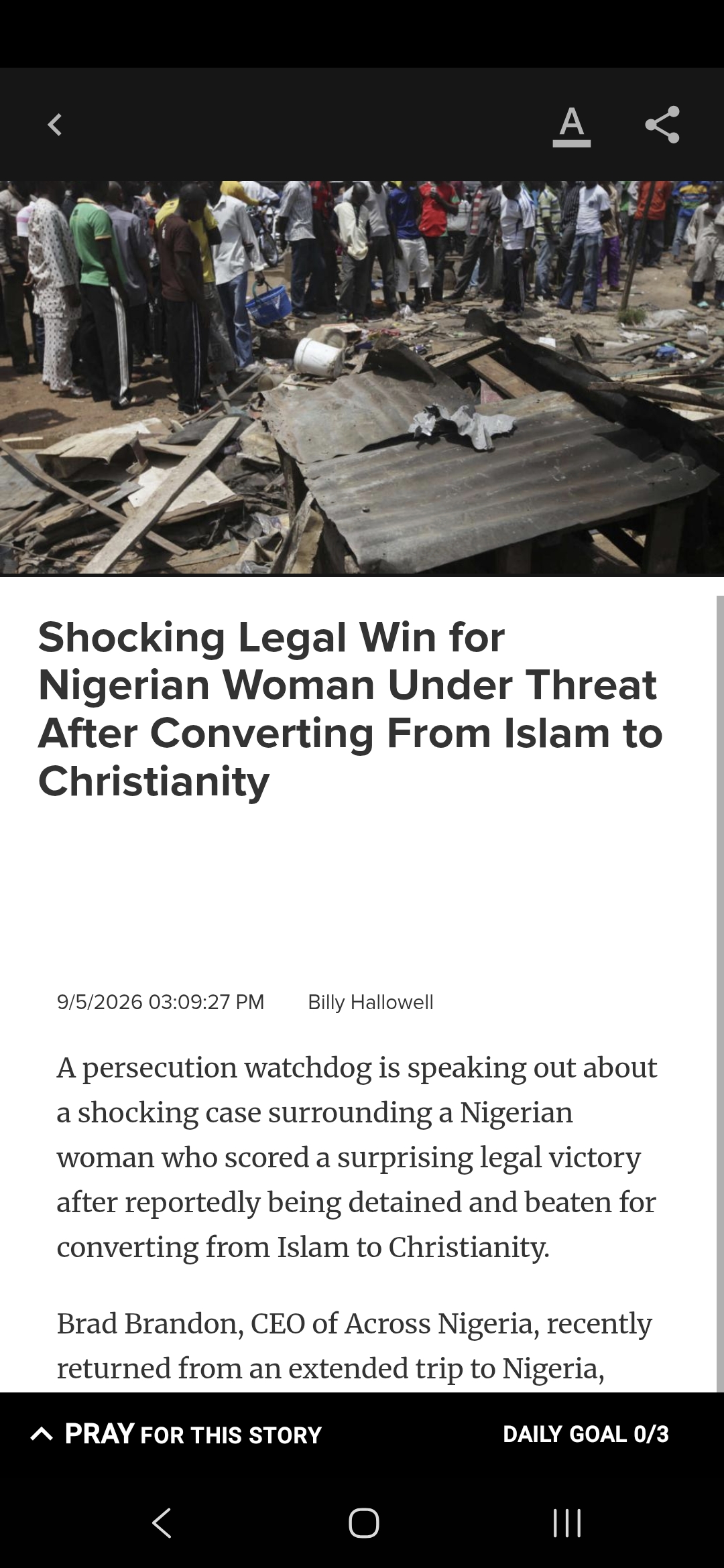 Shocking Legal Win for Nigerian Woman Under Threat After Converting From Islam to Christianity