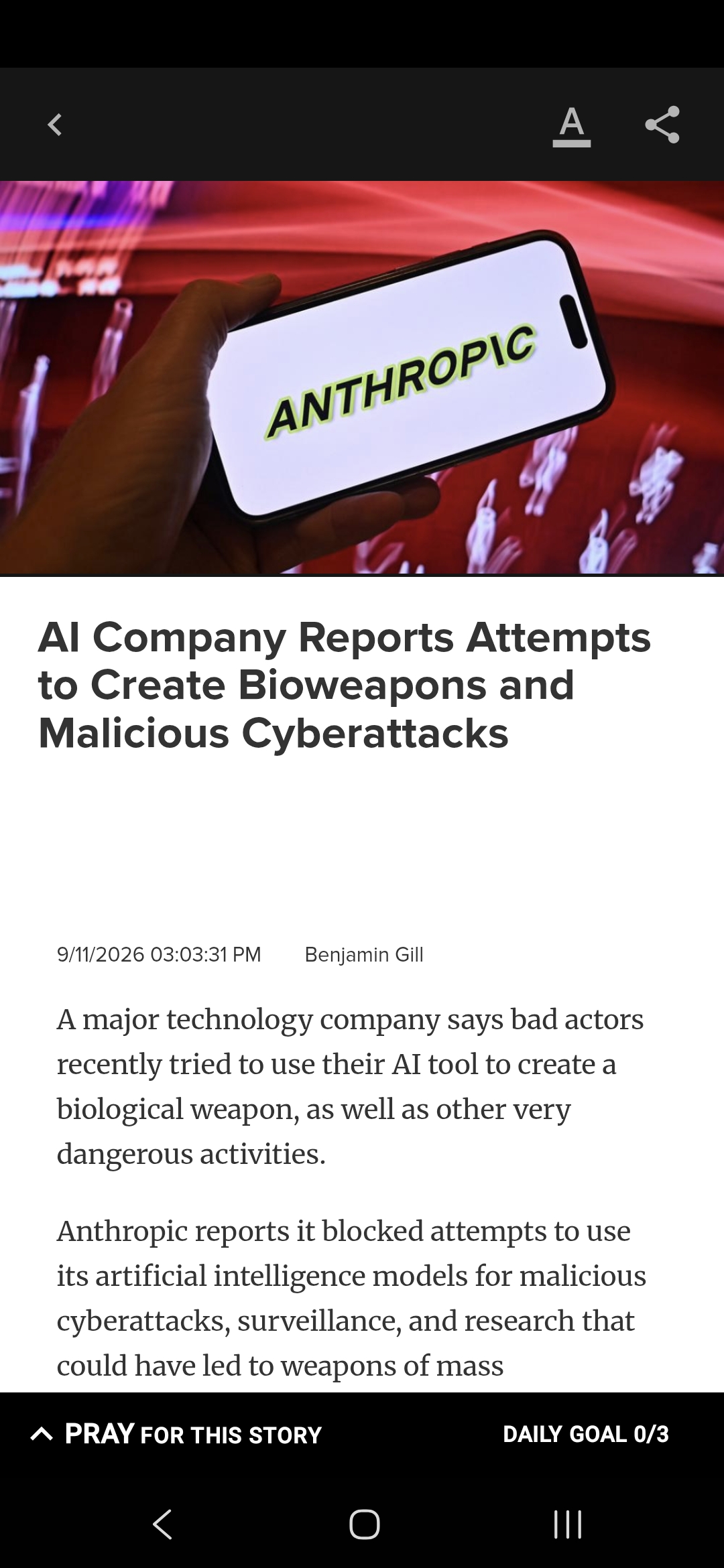 AI Company Reports Attempts to Create Bioweapons and Malicious Cyberattacks