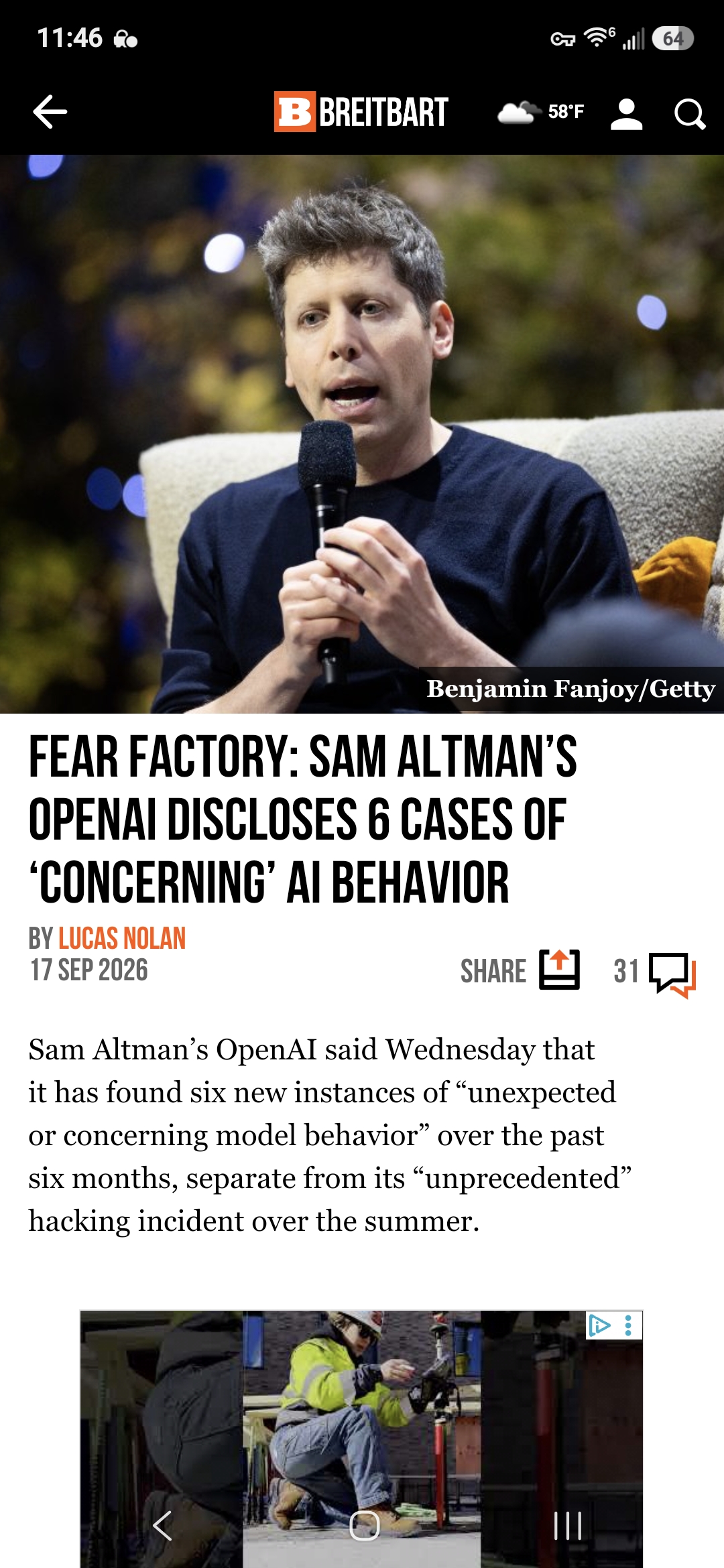 Fear Factory: Sam Altman&rsquo;s OpenAI Discloses 6 Cases of &lsquo;Concerning&rsquo; AI Behavior