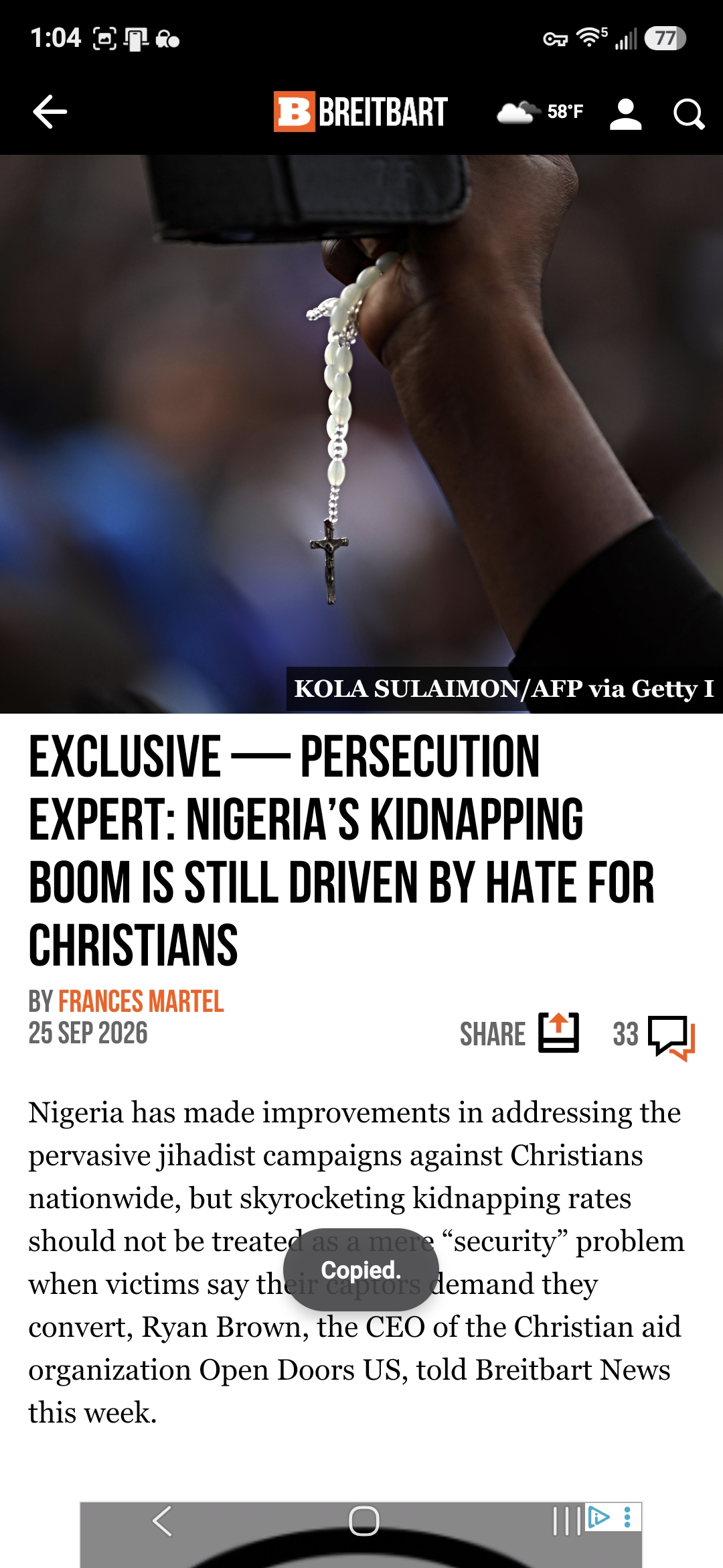 Exclusive &mdash; Persecution Expert: Nigeria&rsquo;s Kidnapping Boom Is Still Driven by Hate for Christians