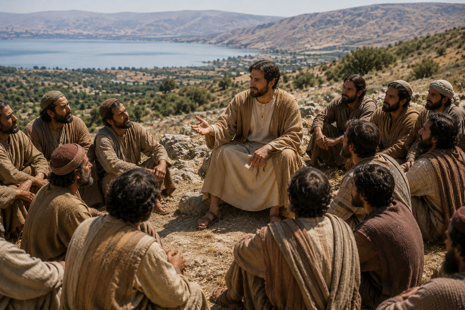Jesus first speaks to his disciples