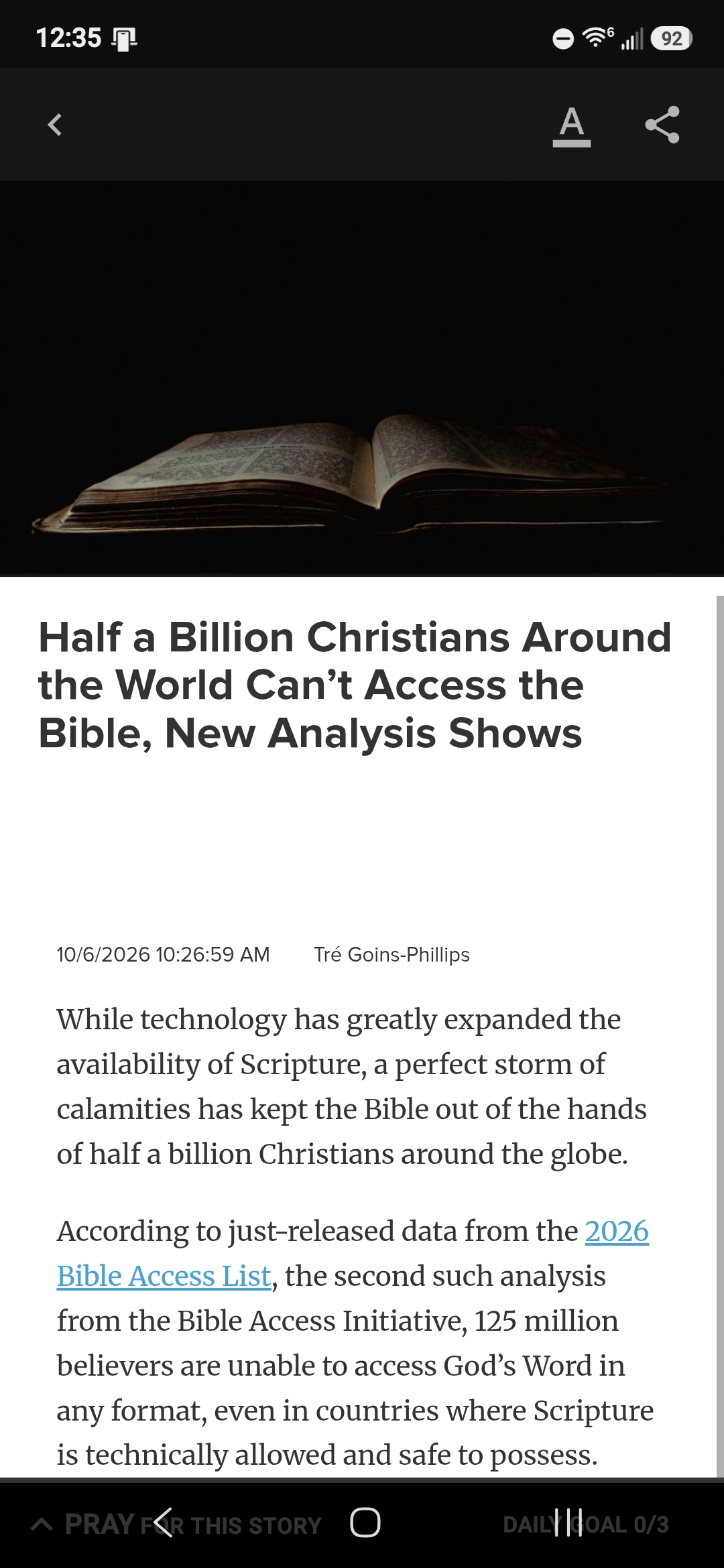 Half a Billion Christians Around the World Can&rsquo;t Access the Bible, New Analysis Shows