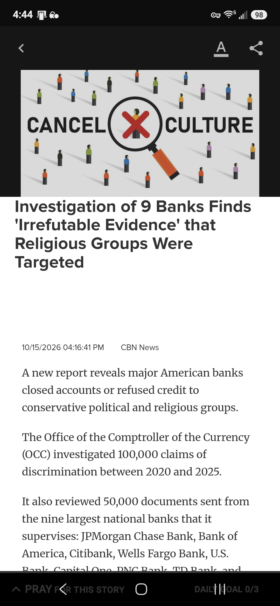 Investigation of 9 Banks Finds ‘Irrefutable Evidence’ that Religious Groups Were Targeted